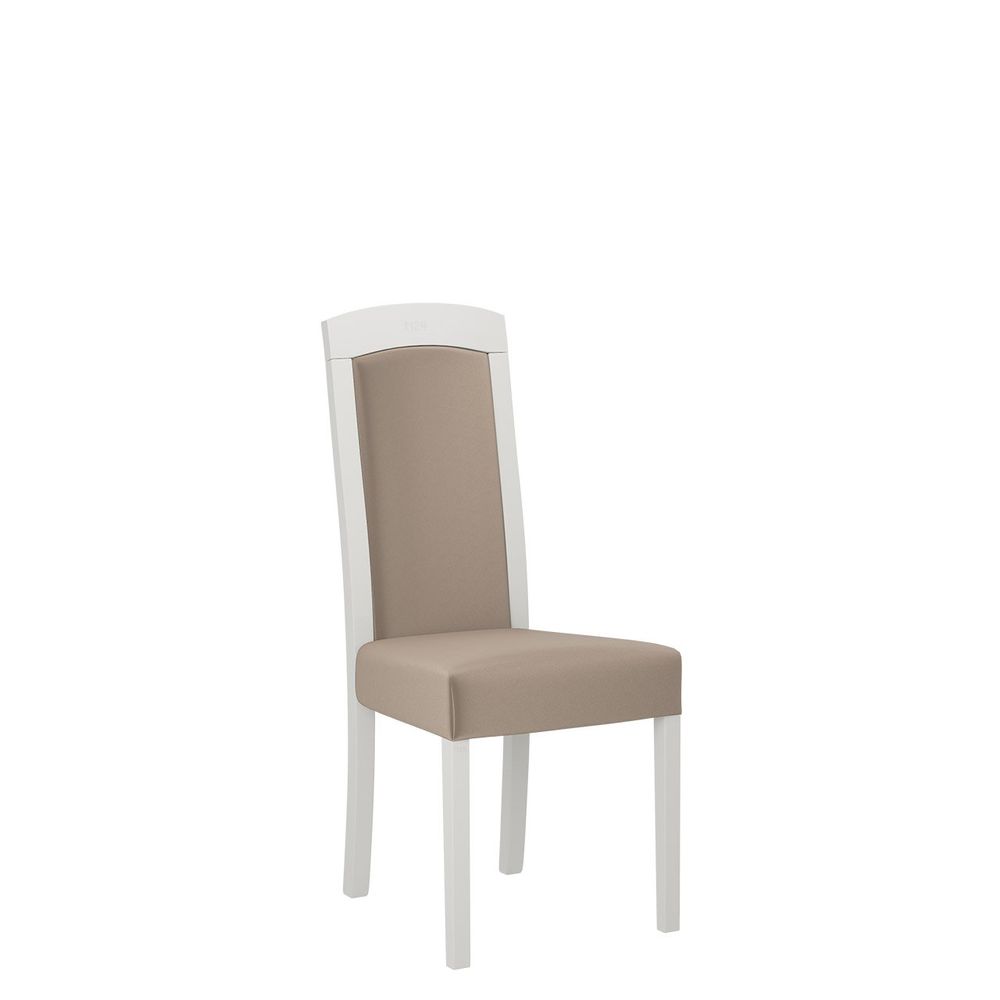 Veneti Jedálenská stolička s čalúneným sedákom ENELI 7 - biela / béžová